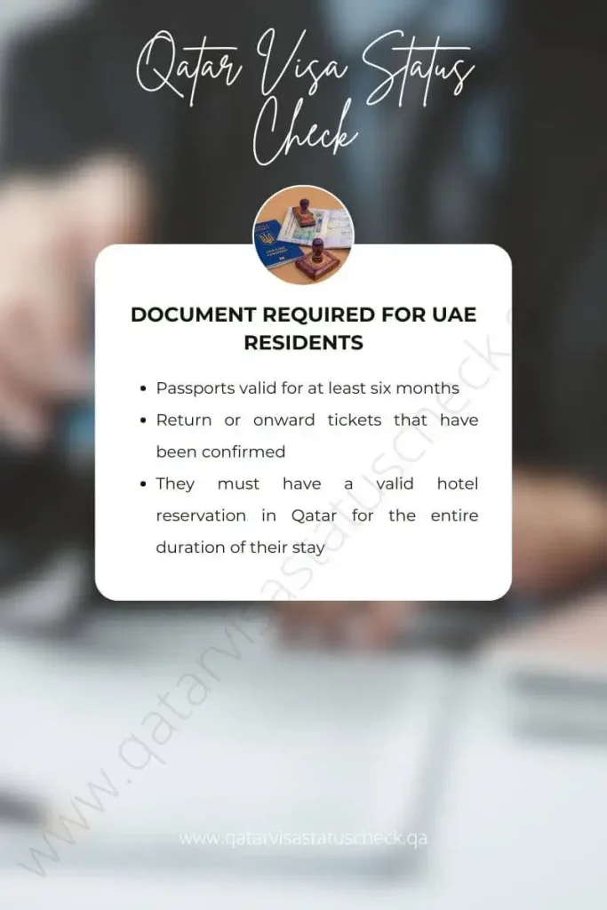 Document Required for Qatar Visa for UAE residents