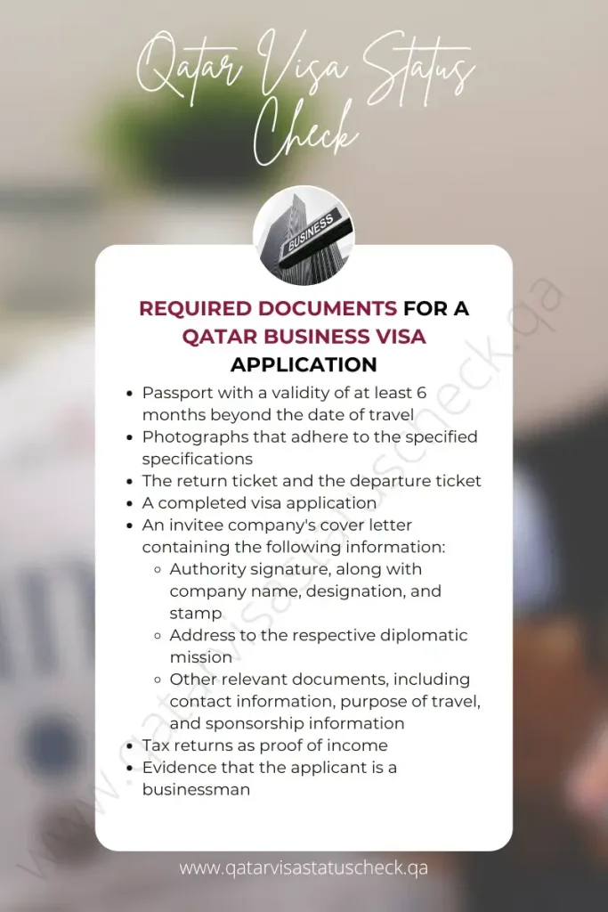 Required Documents for a Qatar Business Visa Application