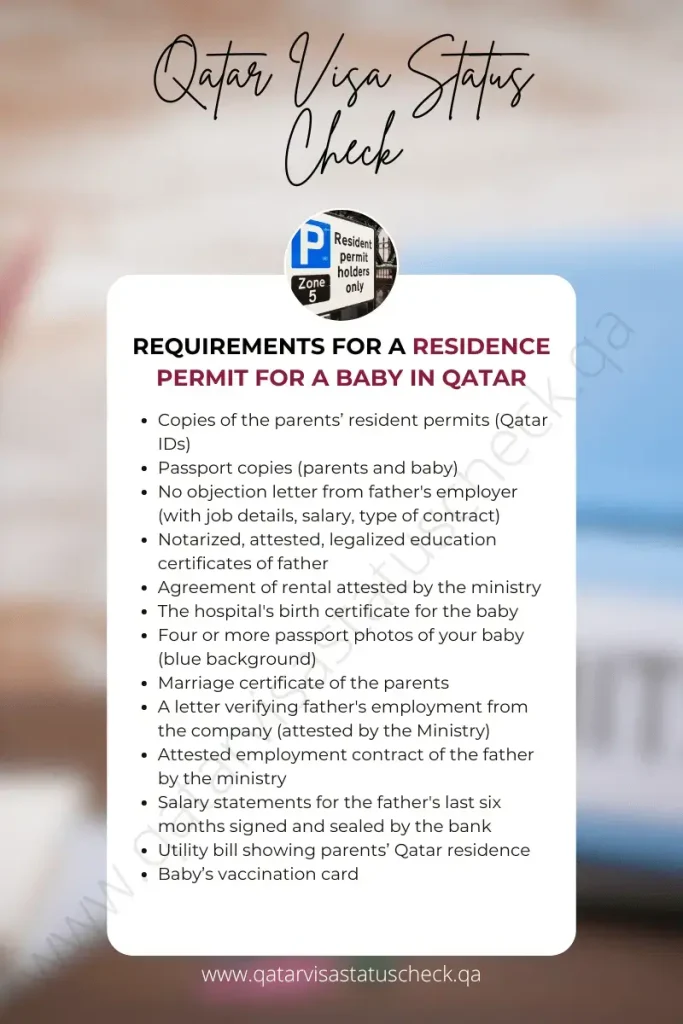 Requirements for A Residence Permit for a baby in Qatar