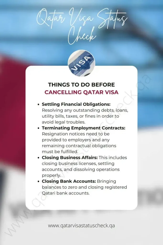 Things to do before proceeding with Qatar Visa Cancellation