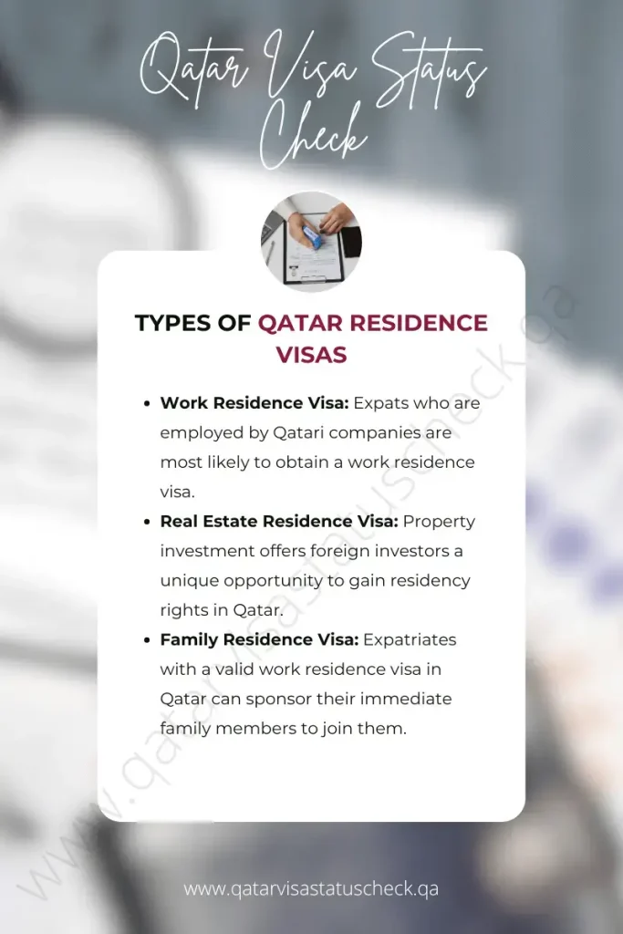 Types of Qatar Residence Visas