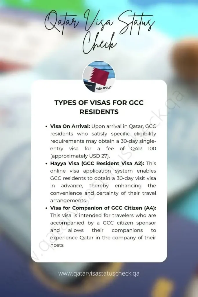 Types of Qatar Visa for GCC Residents