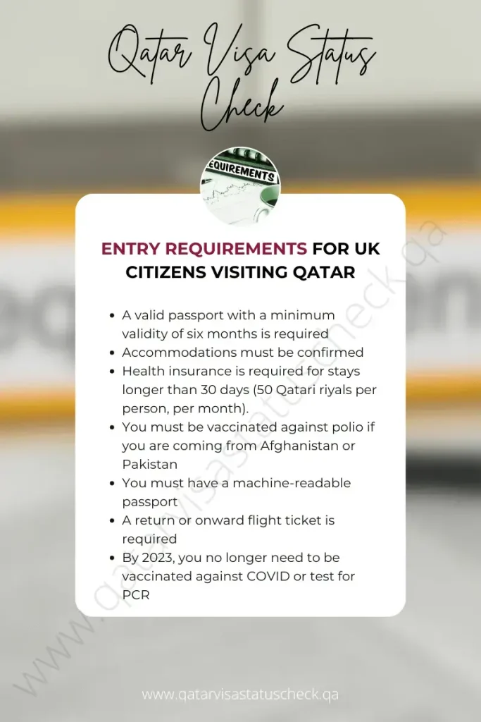 Entry Requirements for Qatar Visa for UK Citizens