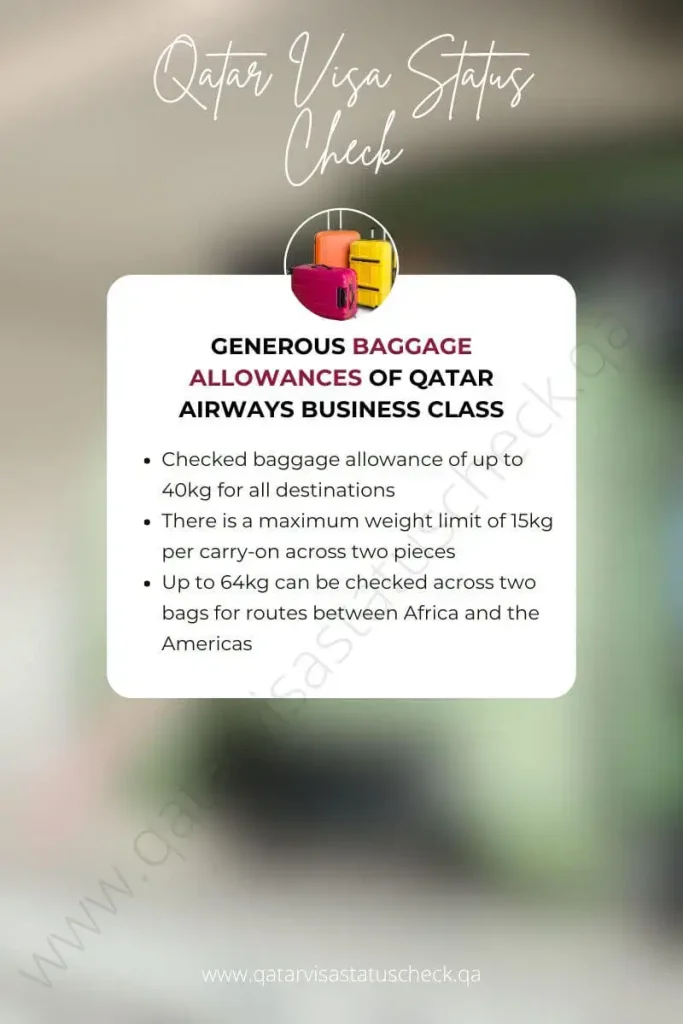 Generous Baggage Allowances of Qatar Airways Business Class