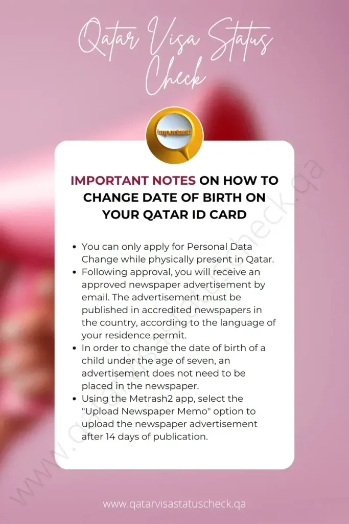 Important Notes on How to Change Date of Birth on Your Qatar ID Card