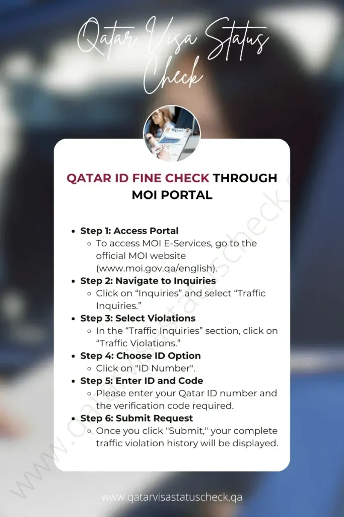 Qatar ID Fine Check Through MOI Portal