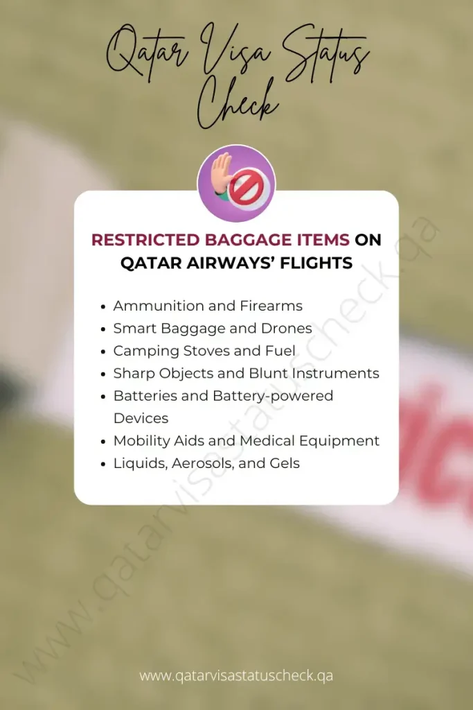 List of Restricted Baggage Items on Qatar Airways Flights (Infographic)